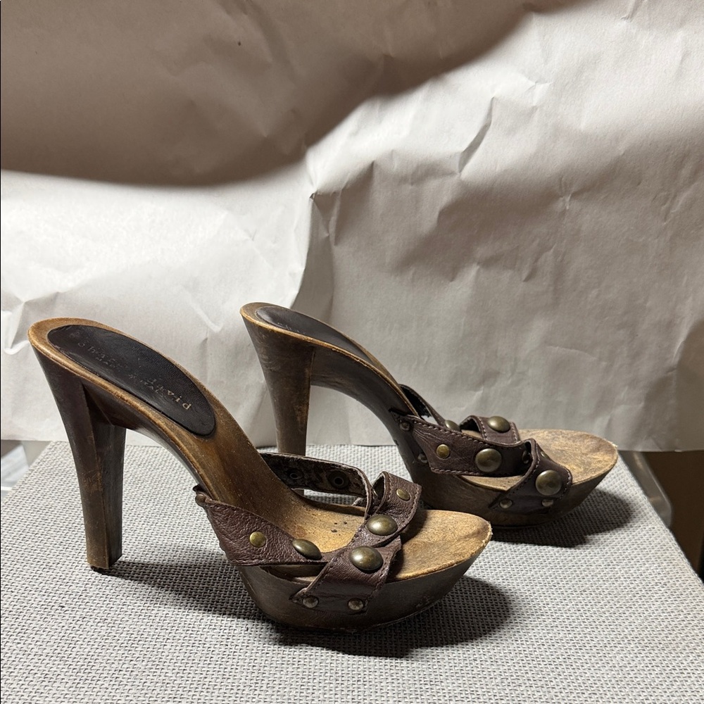 Charles David Brown Studded Heels - Picture 2 of 3